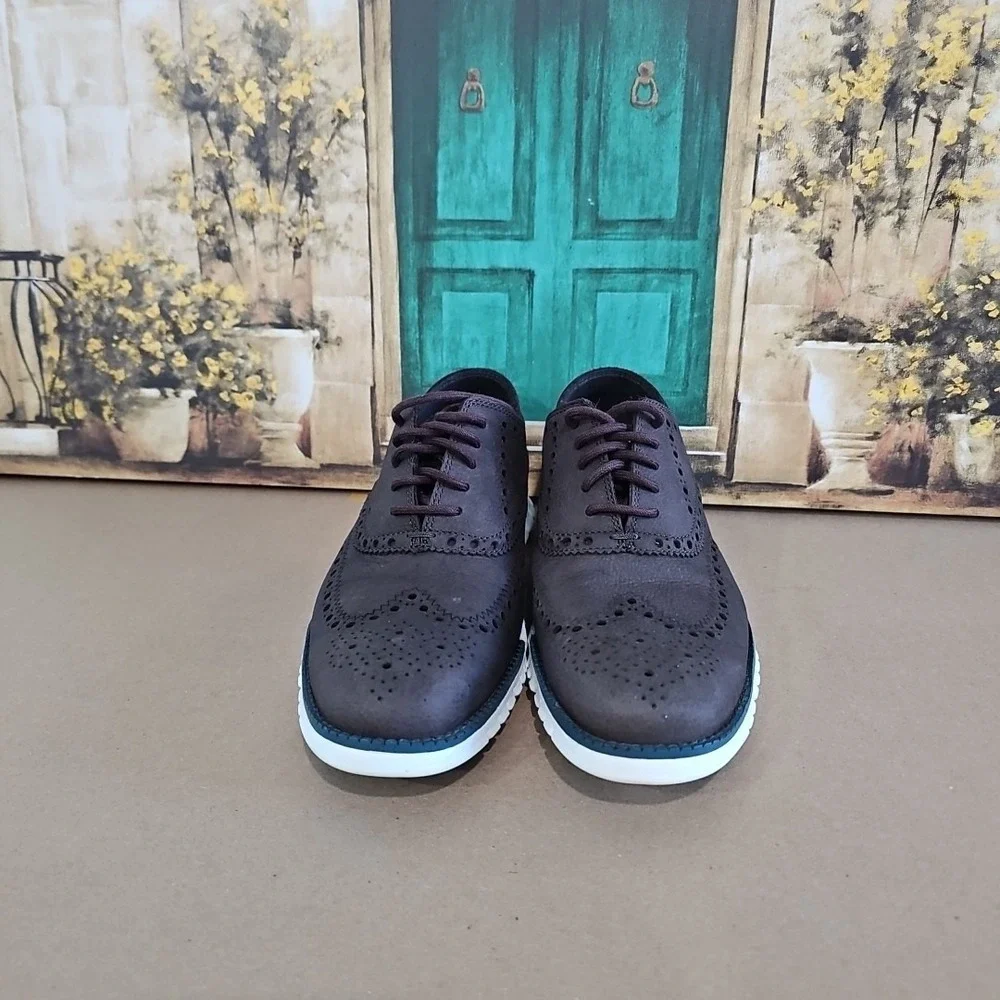 COLE HAAN Grand.OS Men's 8.5M Brown Zerogrand Wingtip Oxford Shoes C29769